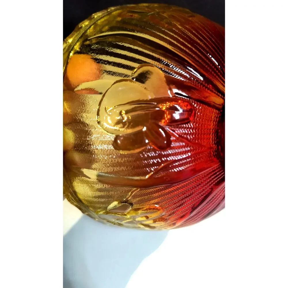 1229. Amberina Jeanette Glass Bowl UV Reactive